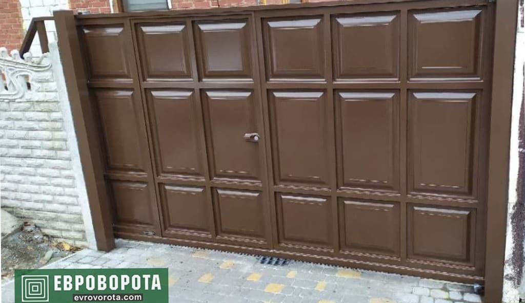металлические ворота с калиткой