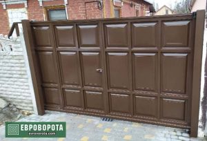 металлические ворота с калиткой